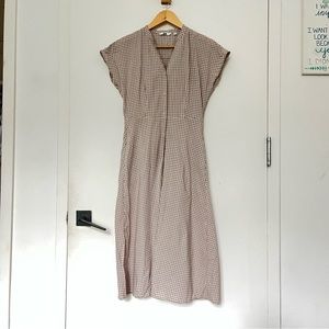 Uniqlo Beige Lawn Short Sleeve Flare Dress, XS